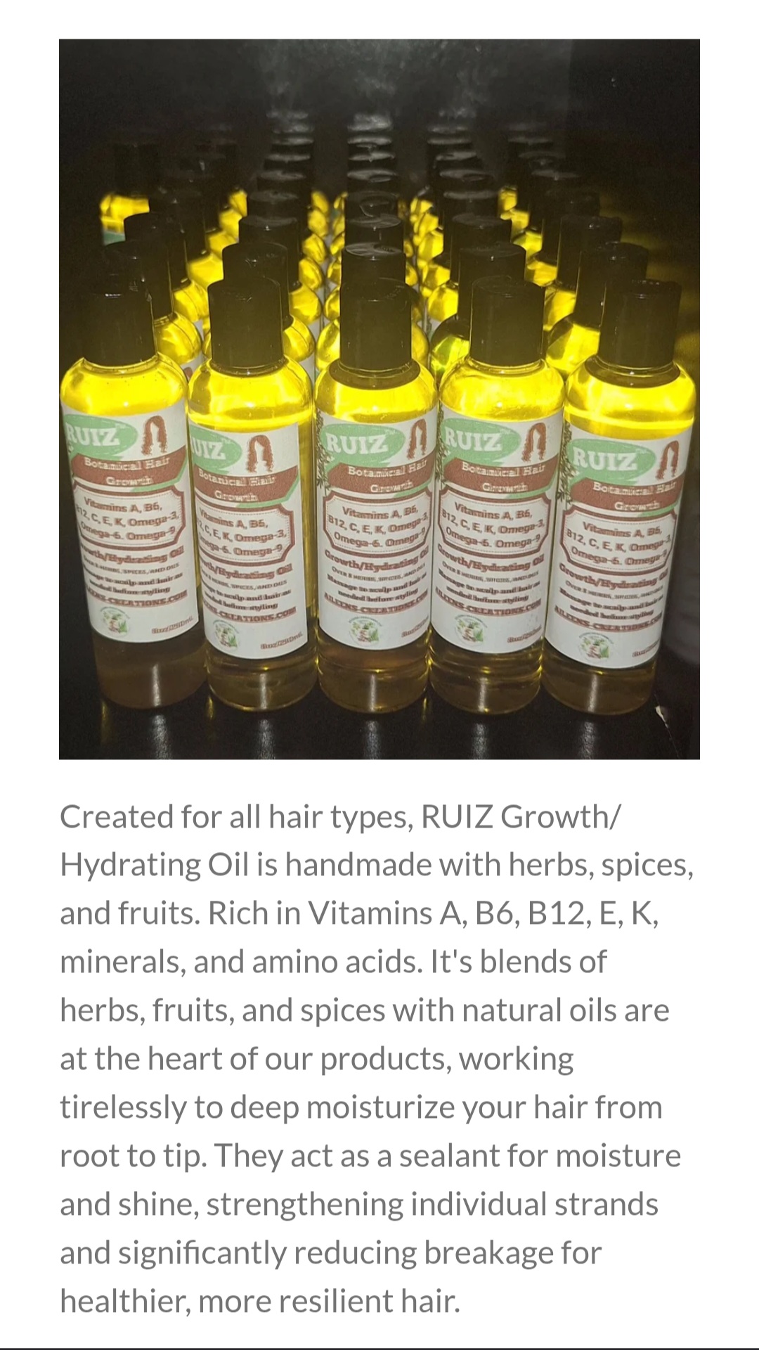 Multiple bottles of hair vitamins with yellow caps and labels, arranged in rows on a dark surface.