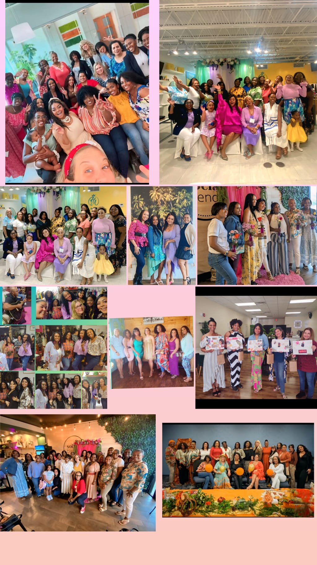 Group of people gathered indoors and outdoors, some dancing, posing, and celebrating at an event.