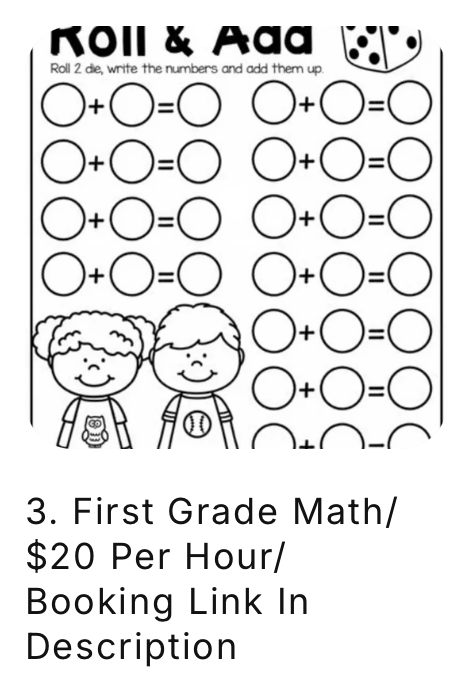Math worksheet with addition problems, two children smiling, and a ladybug illustration, titled 'Koi & Aaa'.