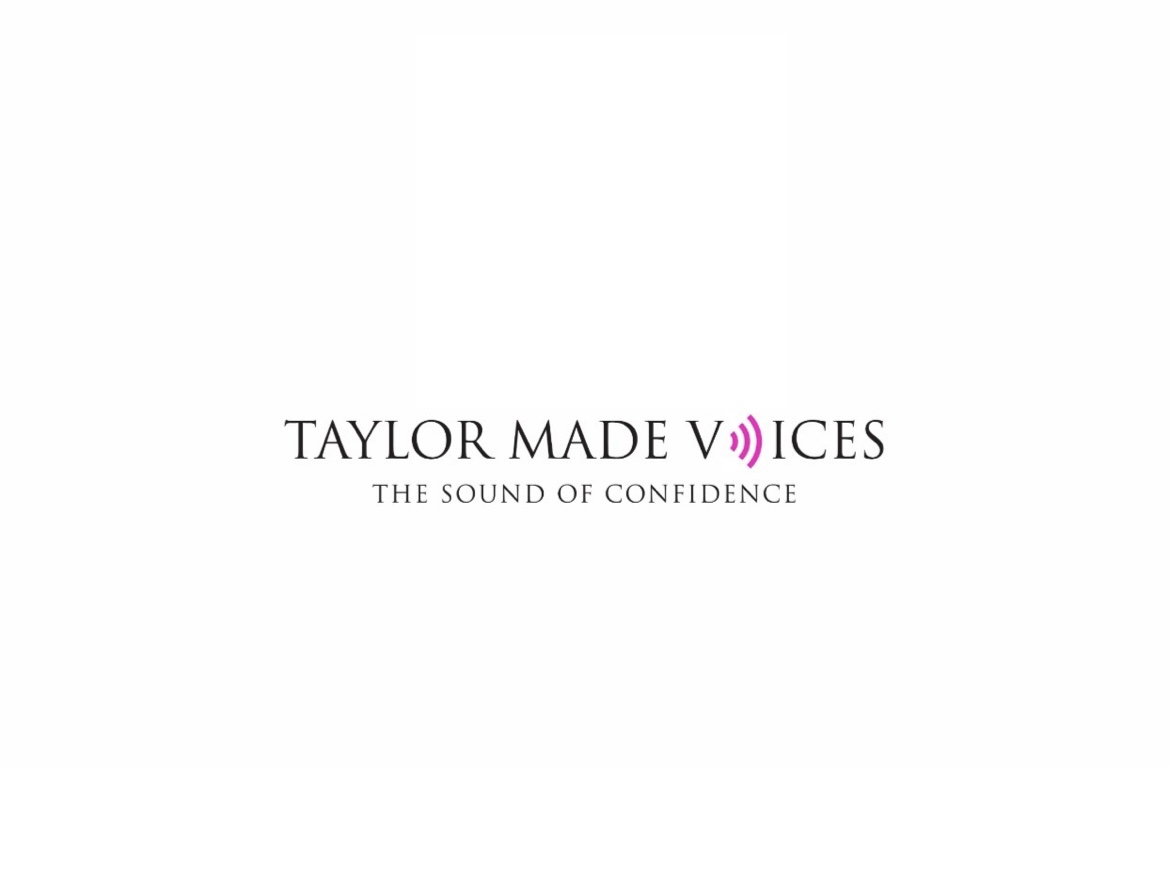 Taylor Made Voices logo with tagline 'The Sound of Confidence'.